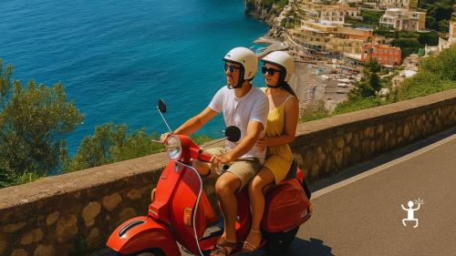 Scenic Vespa tour on the Amalfi Coast, the perfect experience for groups of friends, bachelor and bachelorette parties in Campania