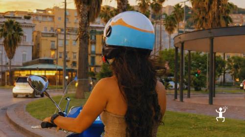 Panoramic stop at Parco Virgiliano during a Vespa tour in Naples, perfect for couples and families on holiday